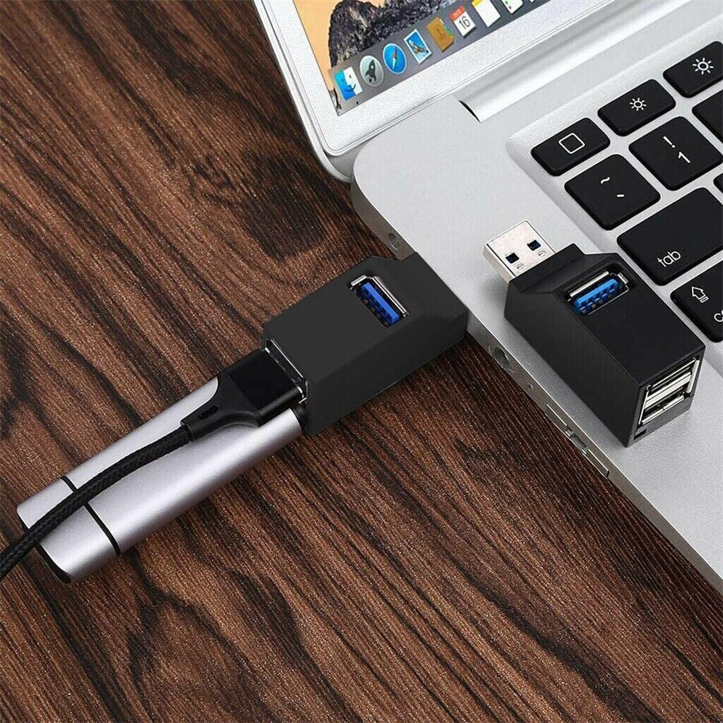 2 Pcs 3 Port USB 3.0 Hub Portable High Speed Splitter Box for PC Notebook Laptop