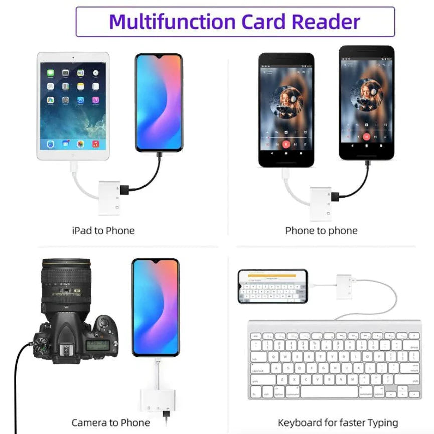 USB C 3 in 1 Hub Converter Type-C Adapter SD Card Reader for Macbook Pro Laptop