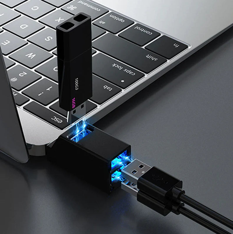 2 Pcs 3 Port USB 3.0 Hub Portable High Speed Splitter Box for PC Notebook Laptop